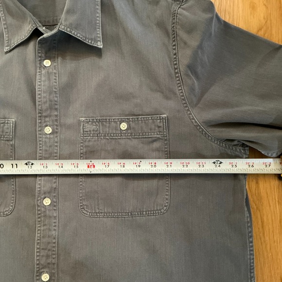Madewell Men's Button Up Shirt XXL Washed Gray Cotton Utility Long Sleeve - Picture 6 of 8